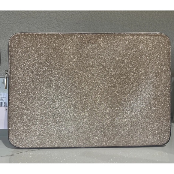 Kate Spade Shimmy Glitter Rose Gold Laptop Sleeve Case - Picture 1 of 4